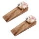 2 Pieces Rose Ceramic Door Cabinet Ceramic Wooden Door Stopper